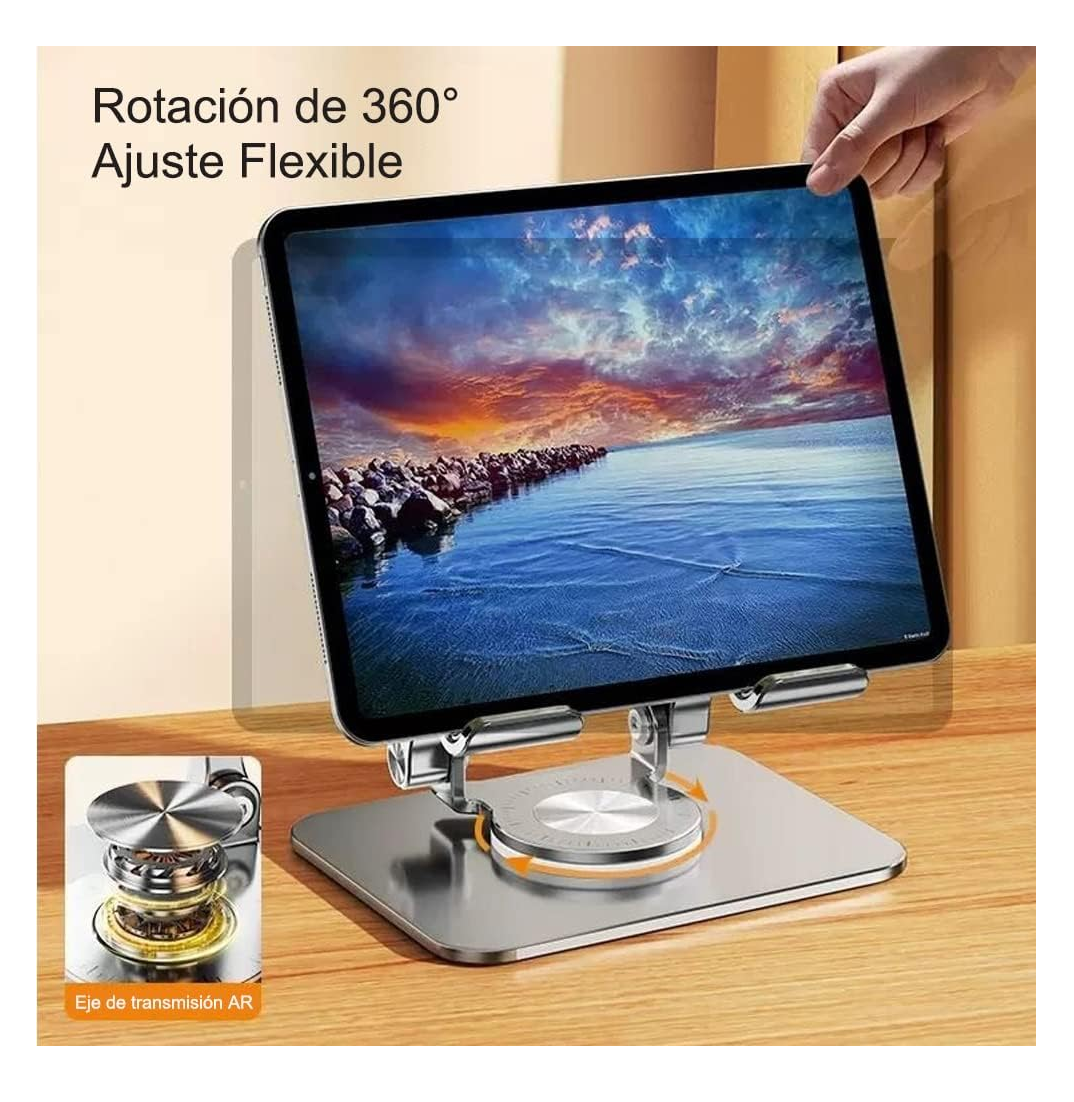 Foto 3 pulgar | Base De Soporte Ajustable Plegable Giratorio 360 Para Tablet Gris