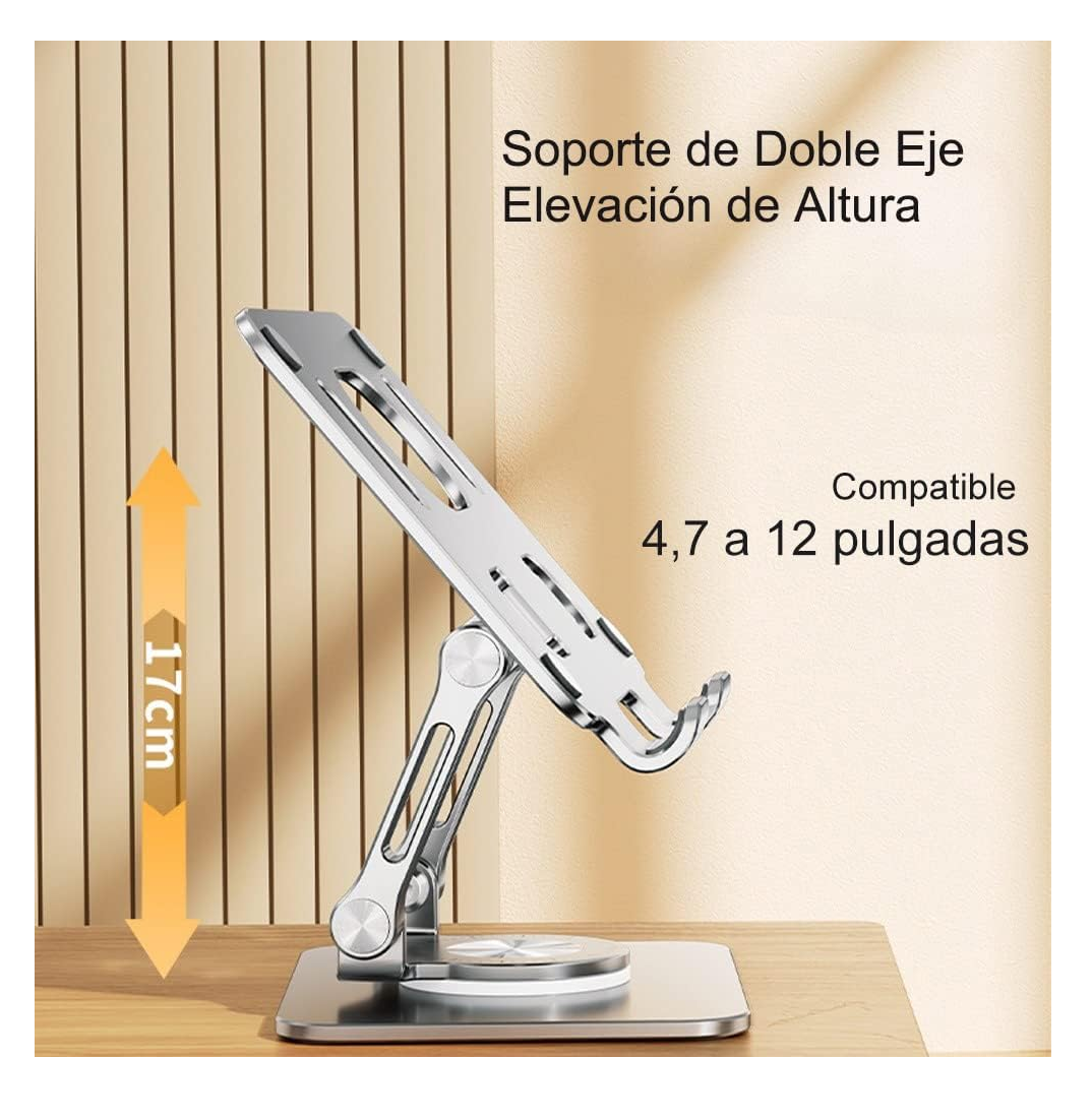 Foto 6 pulgar | Base De Soporte Ajustable Plegable Giratorio 360 Para Tablet Gris