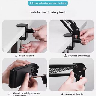 Foto 4 | Language Soporte Celular Tablet Brazo Flexible Ajustable Con Clip Eo Safe Imports Esi-11526-1 Negro
