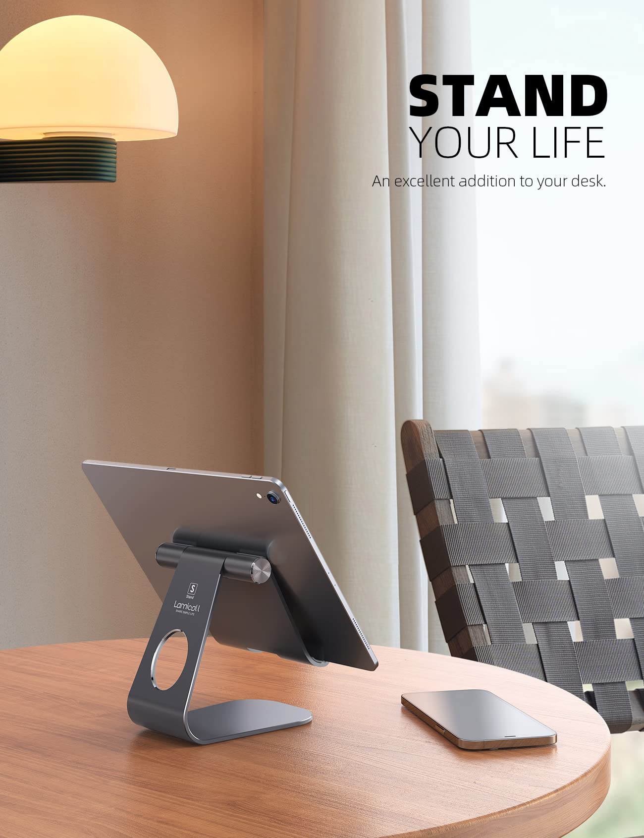Foto 2 | Soporte Para Tableta Lamicall Ajustable Gris Para Ipad De 4 A 13 Pulgadas - Venta Internacional.