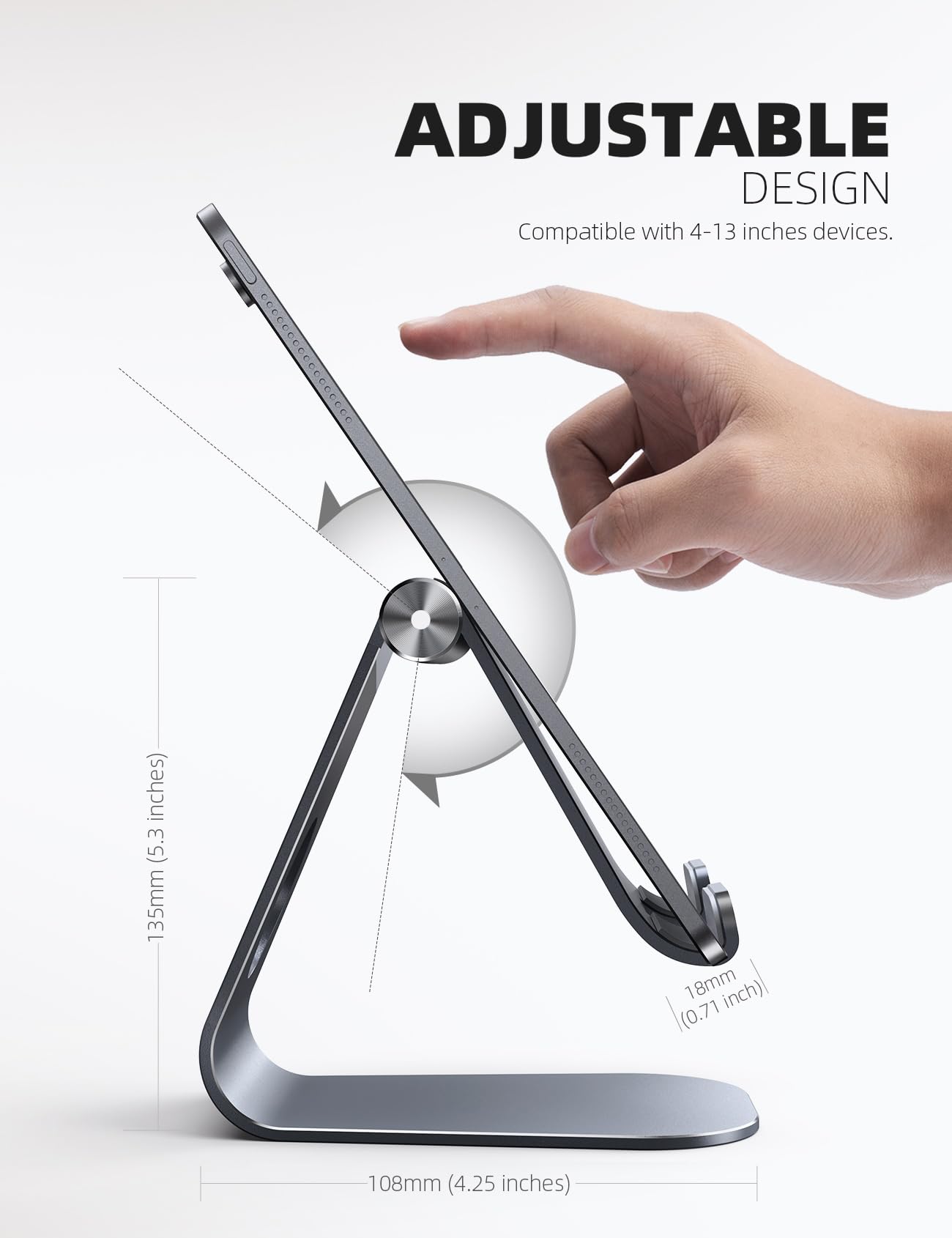 Foto 6 pulgar | Soporte Para Tableta Lamicall Ajustable Gris Para Ipad De 4 A 13 Pulgadas - Venta Internacional.