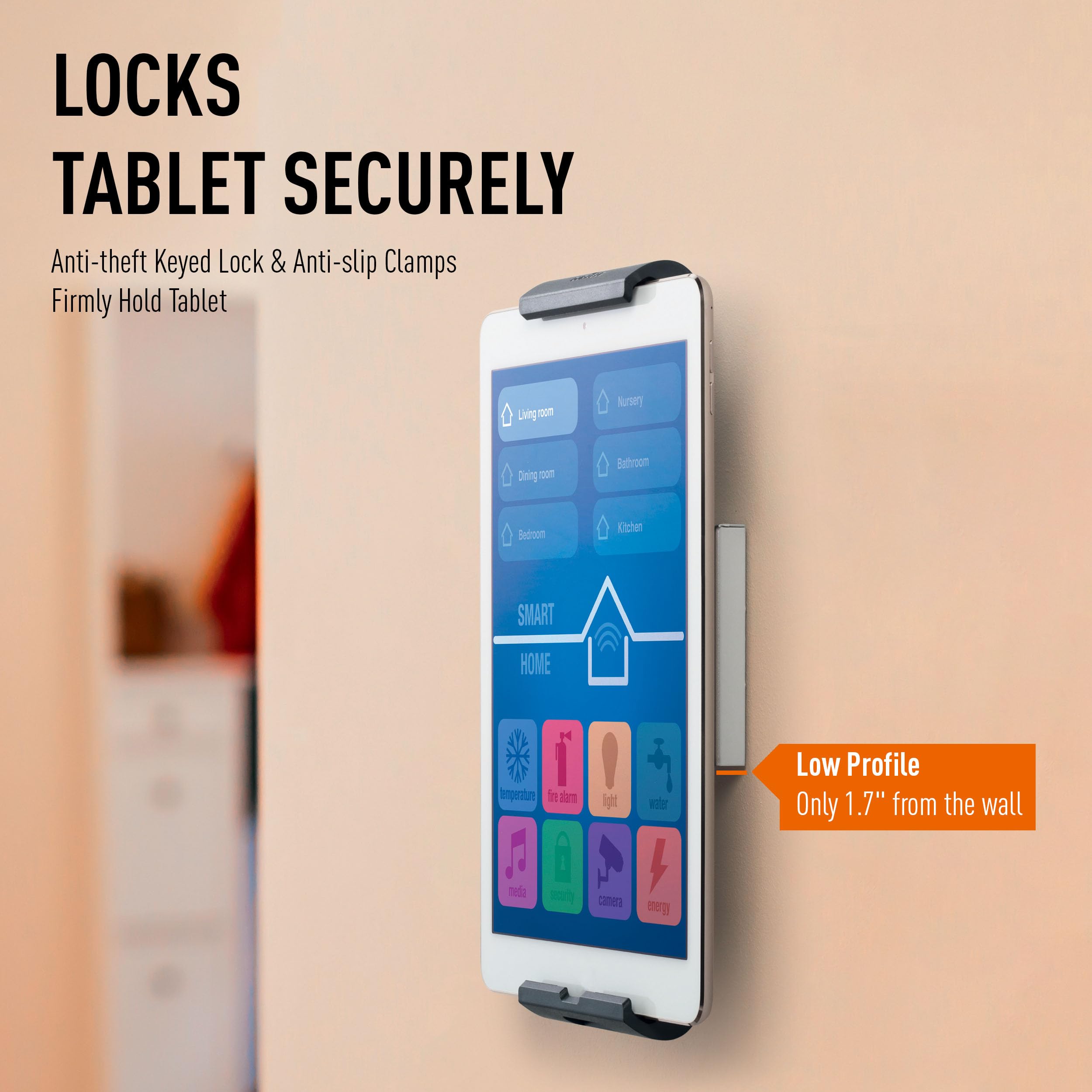 Foto 7 | Soporte De Pared Duradero Para Tablet, Plateado Y Gris Antracita - Venta Internacional.