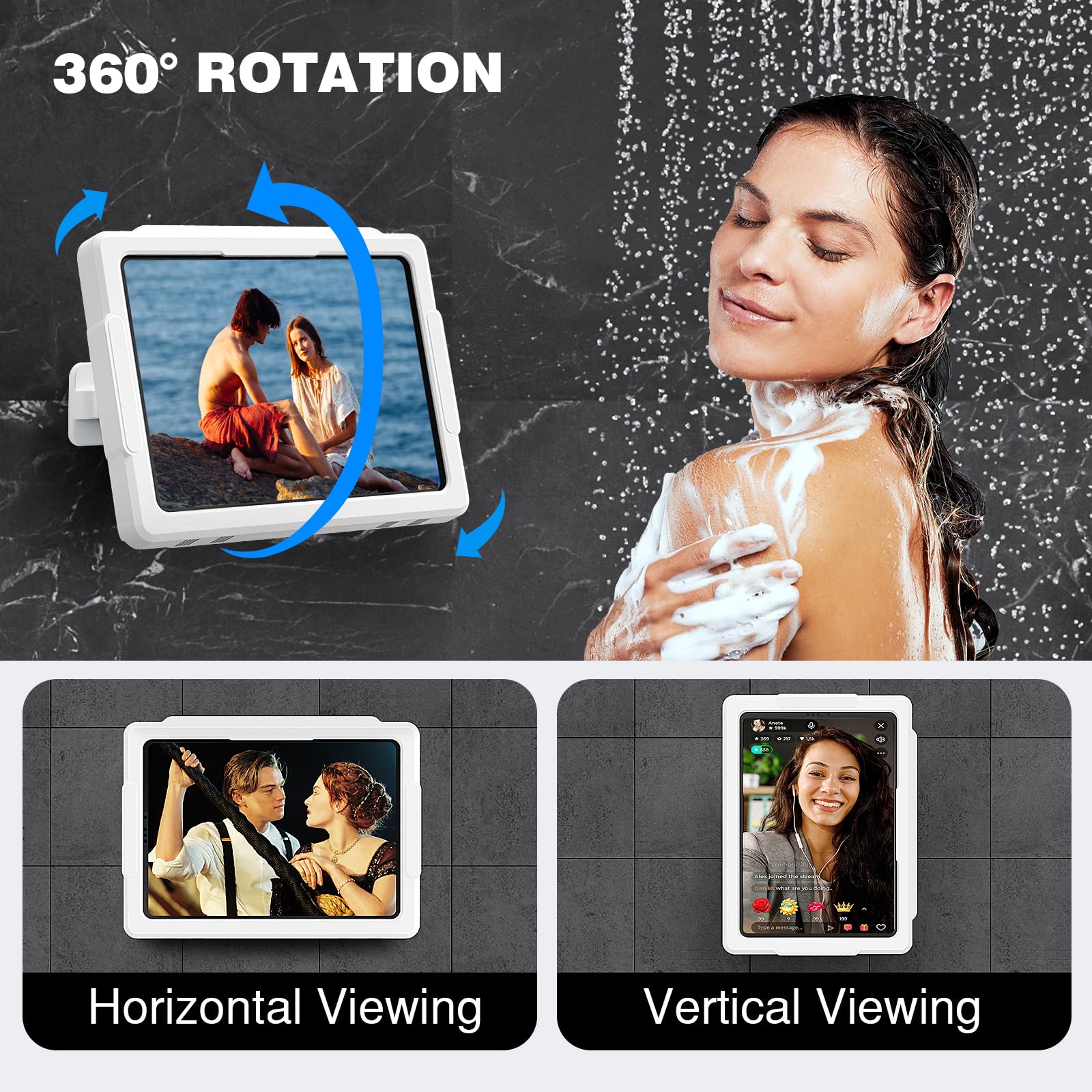 Foto 4 pulgar | Soporte De Ducha Para Tabletas Moko, Resistente Al Agua, Para Ipad De Hasta 11 - Venta Internacional.