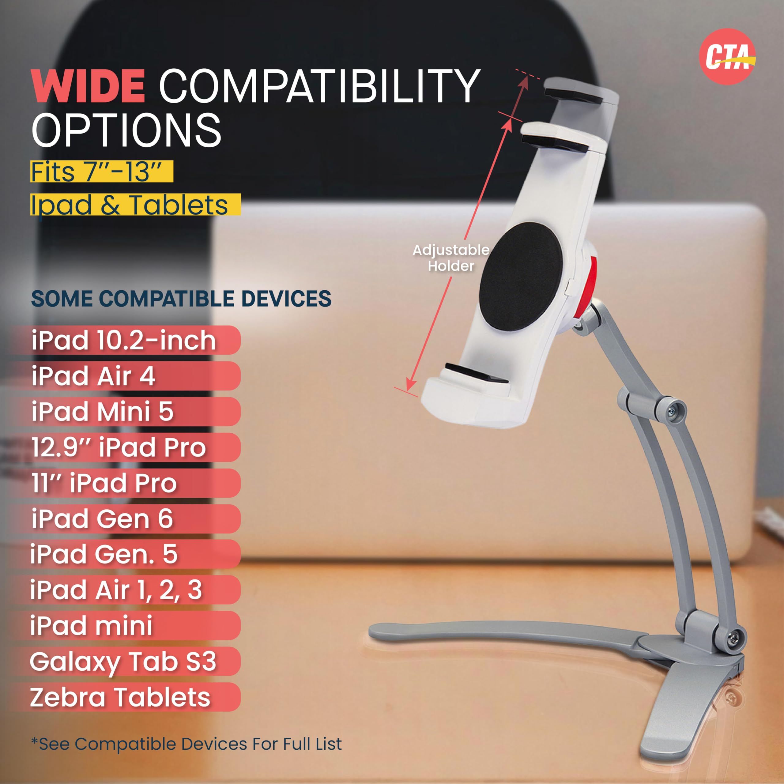 Foto 5 pulgar | Soporte De Tableta Cta Multiusos Universal Para Ipad - Venta Internacional.
