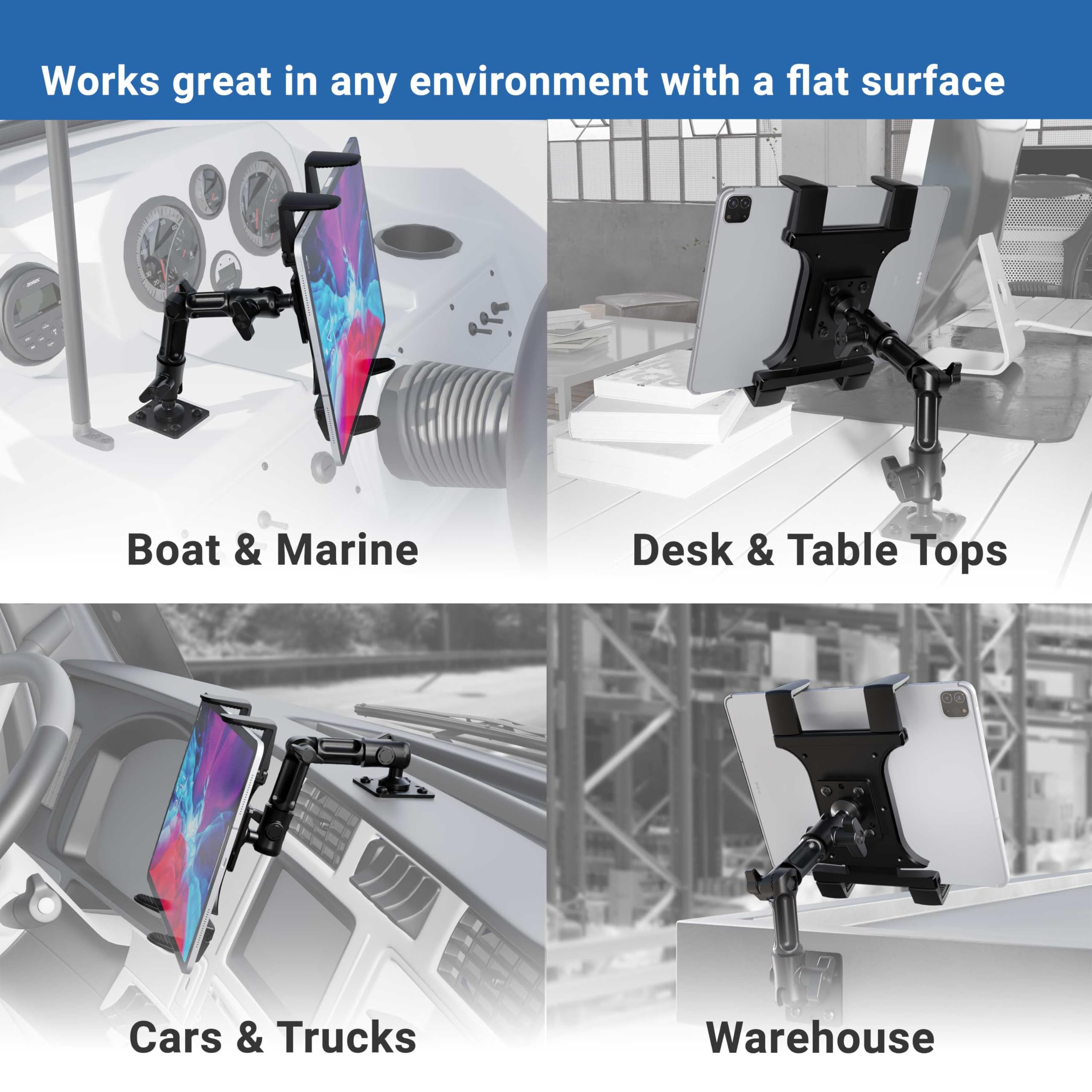 Foto 5 pulgar | Soporte Para Tableta Arkon Heavy-duty Con Base De Taladro Para Coche Y Pared - Venta Internacional.