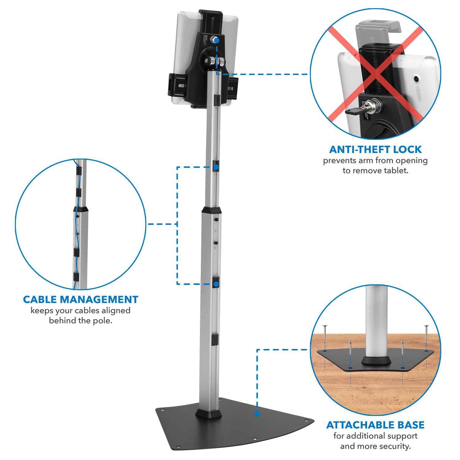 Foto 4 pulgar | Soporte De Suelo Para Quiosco Mount-it! Tableta Universal Antirrobo - Venta Internacional.