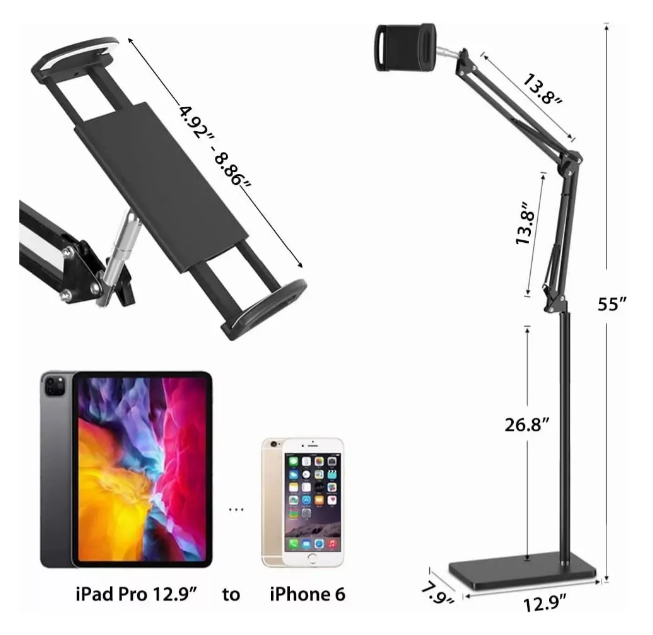 Foto 3 pulgar | Soporte Xtellar De Suelo Ajustable De 360 Grados Para Ipad O Celular