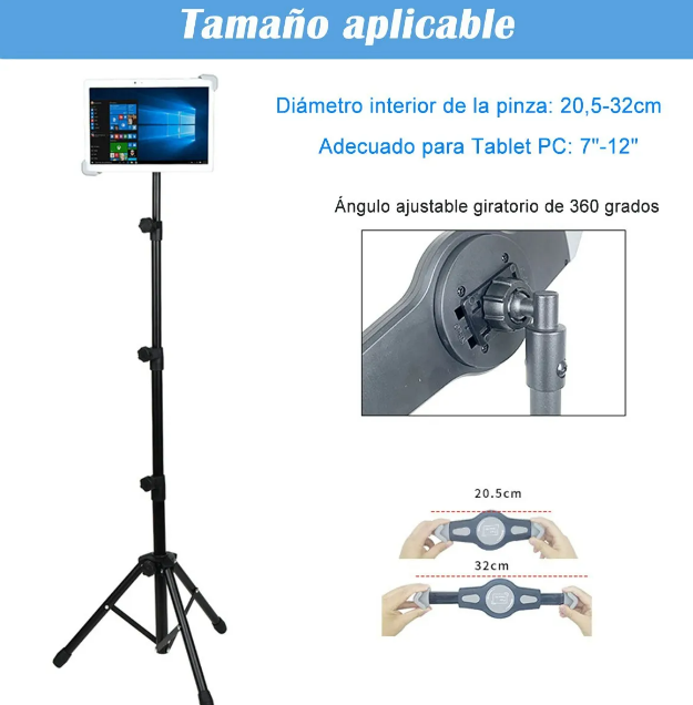 Foto 3 pulgar | Tripie Xtellar 360° Portatil Para Tableta Ipad De 7 A 12 Ajustable