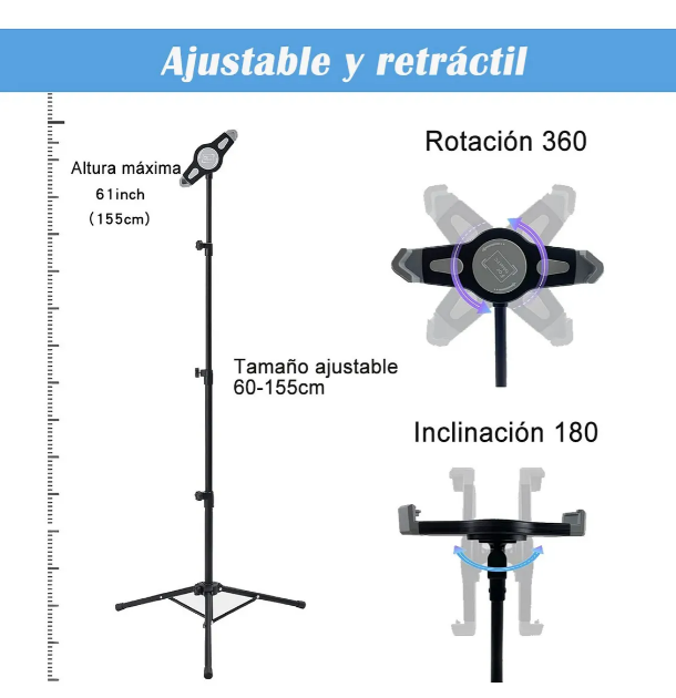 Foto 4 pulgar | Tripie Xtellar 360° Portatil Para Tableta Ipad De 7 A 12 Ajustable