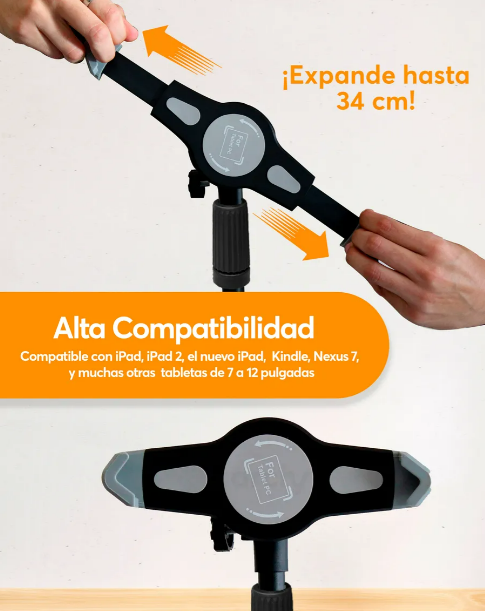 Foto 3 pulgar | Xtellar Tripie Universal Tablet Rotación 360° 7 A 12 Pulgadas