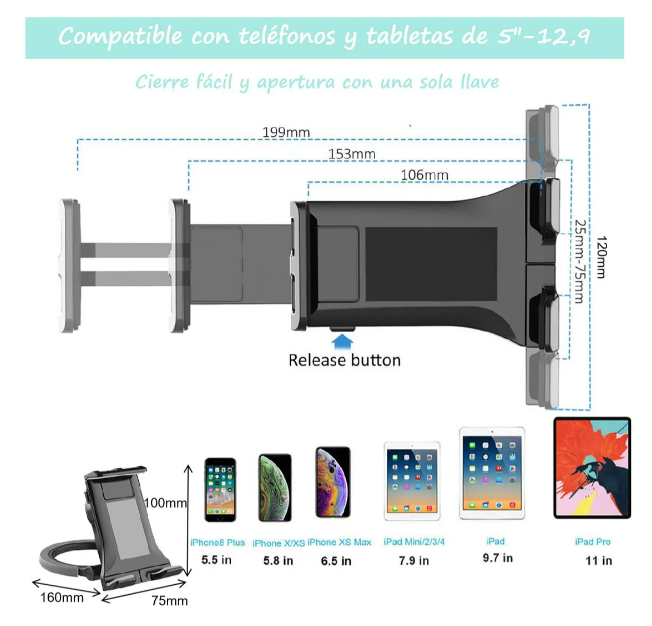 Foto 3 pulgar | Soporte Xtellar De Tableta Ajustable Plegable Giratorio360 Para Ipad