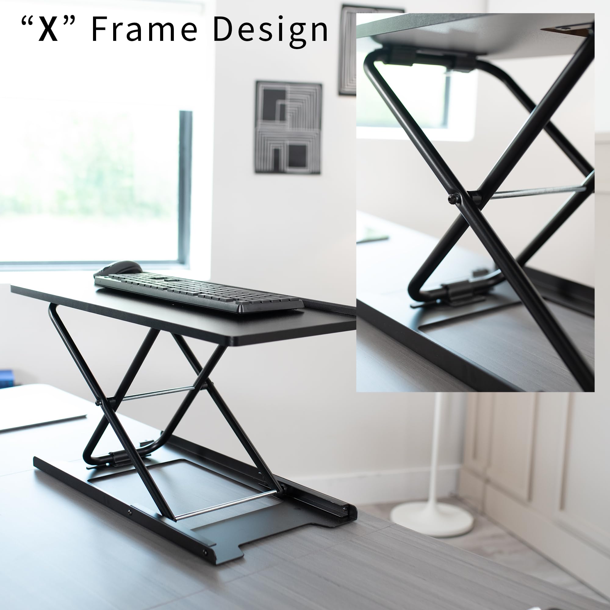 Foto 6 | Elevador De Teclado Vivo Desk-v000p Con Forma De Tijera, 27 Pulgadas, Color Negro - Venta Internacional.
