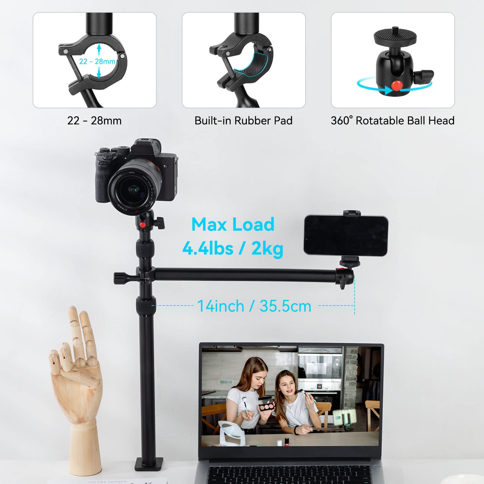 Foto 4 | Soporte De Mesa Smallrig 3992 Con Brazo Mágico Y Cabeza Esférica - Venta Internacional.