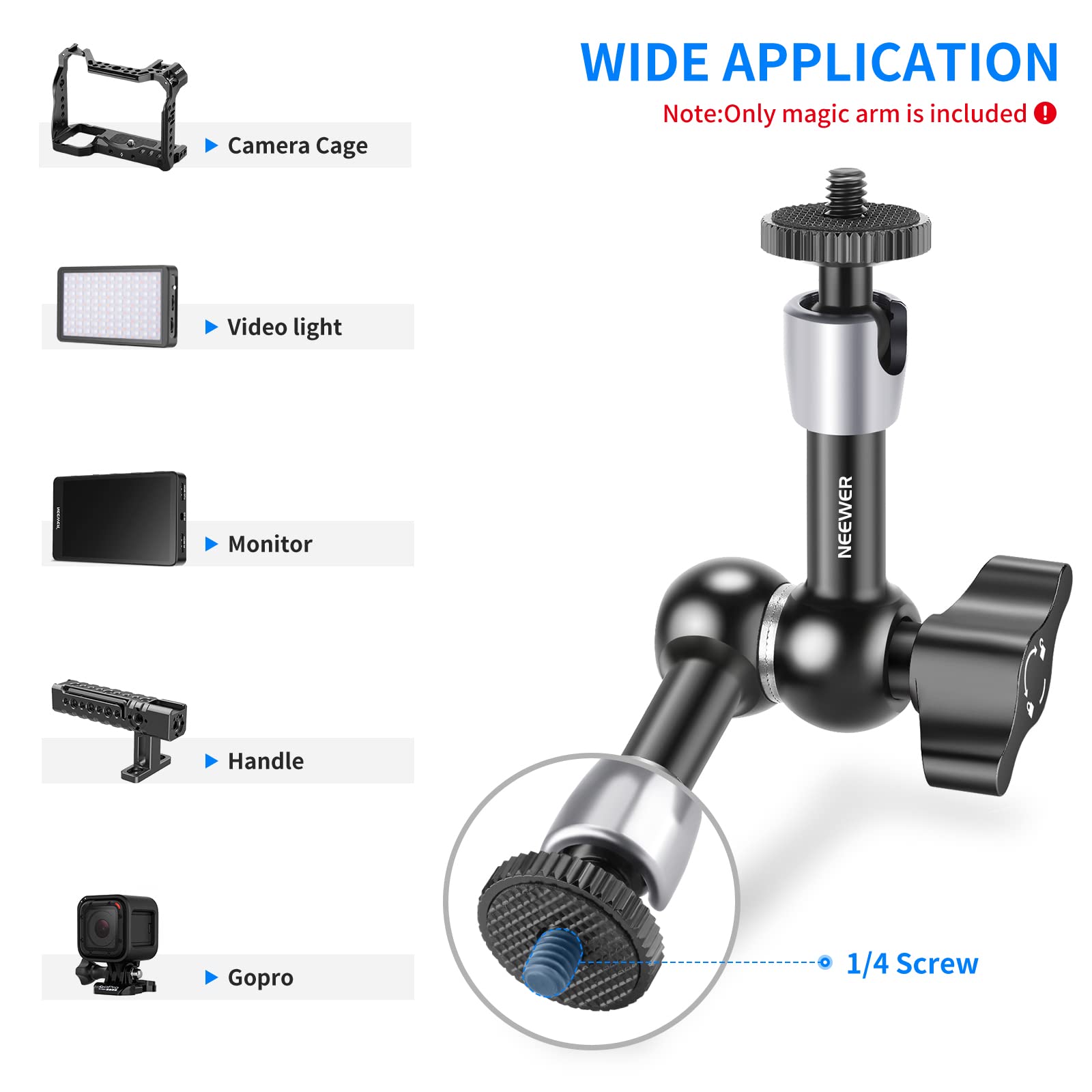 Foto 3 | Brazo Mágico De Fricción Ajustable Neewer St15 Para Smallrig Cage - Venta Internacional.
