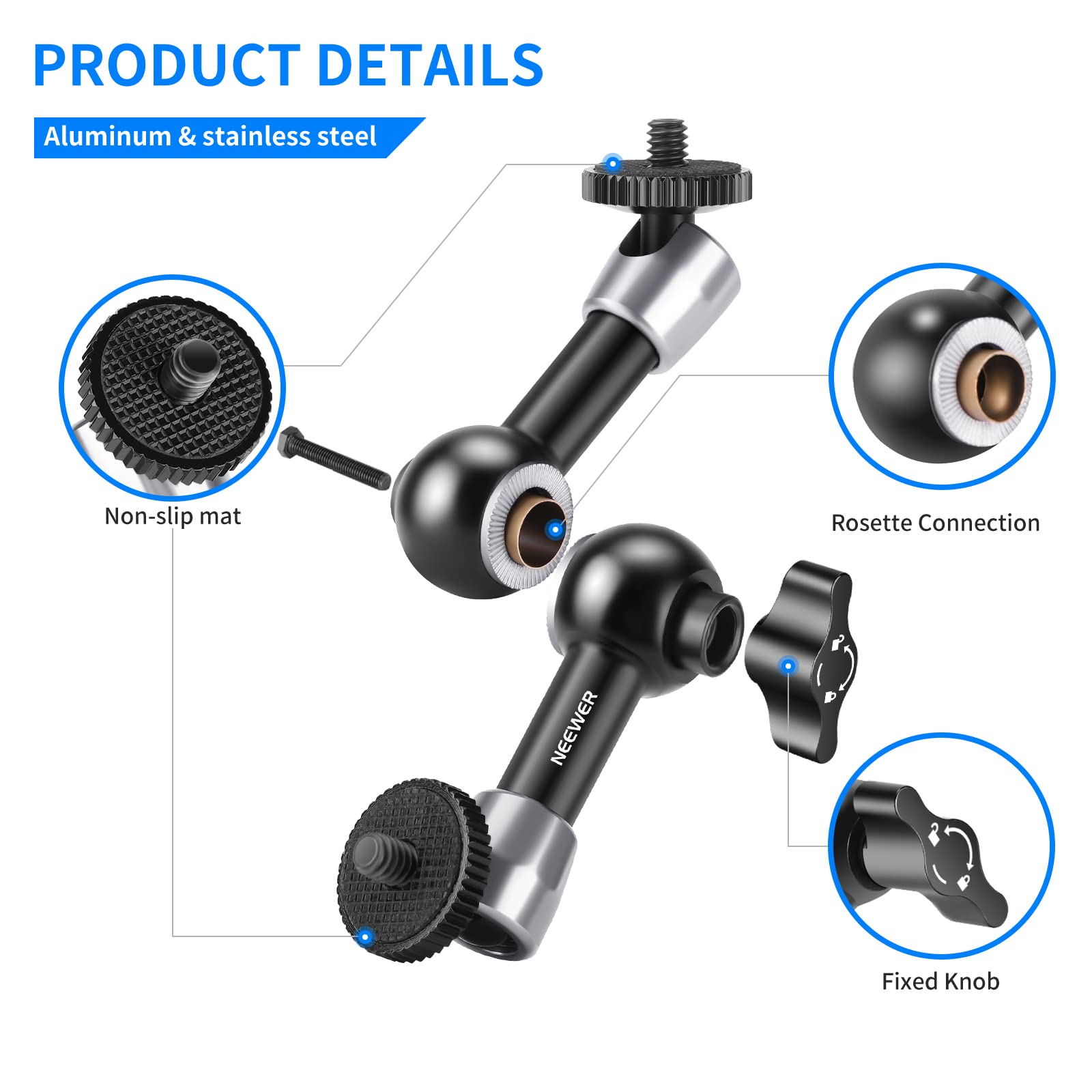 Foto 5 pulgar | Brazo Mágico De Fricción Ajustable Neewer St15 Para Smallrig Cage - Venta Internacional.