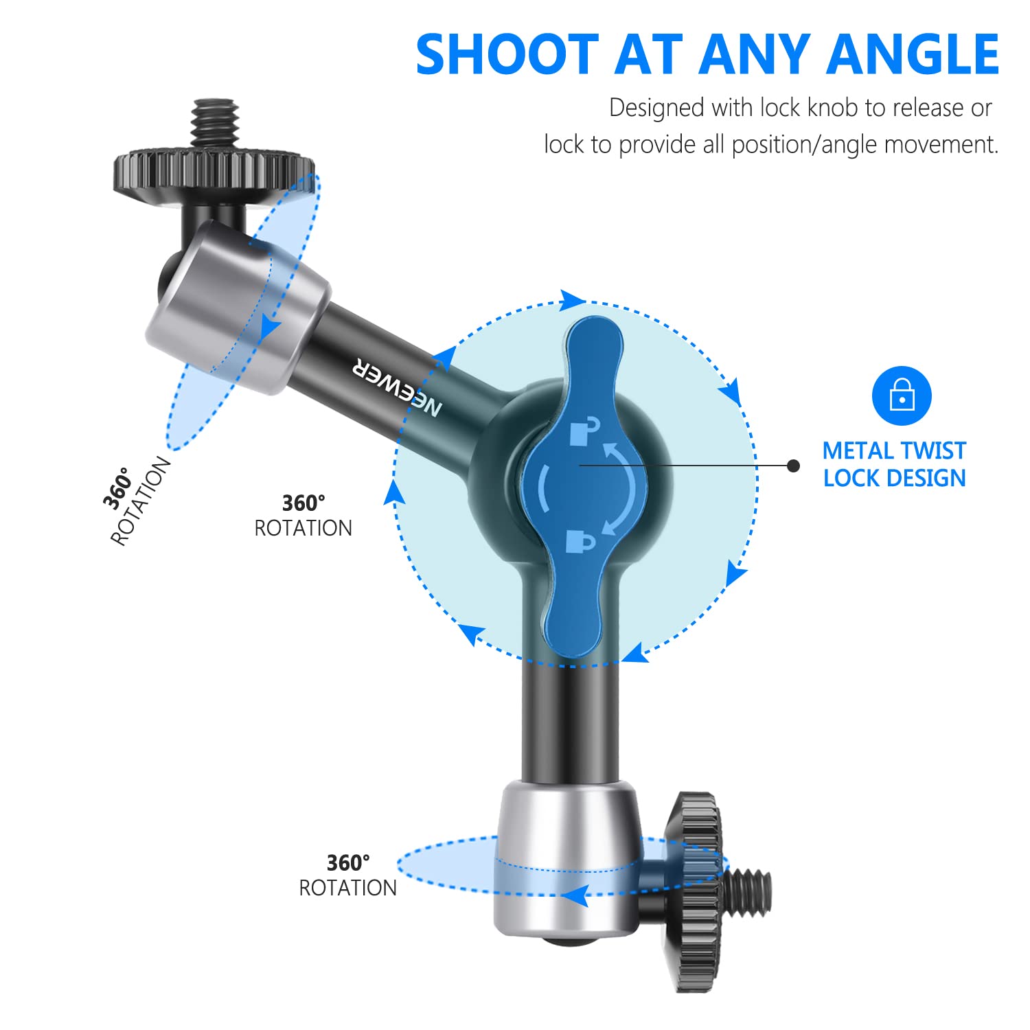 Foto 6 pulgar | Brazo Mágico De Fricción Ajustable Neewer St15 Para Smallrig Cage - Venta Internacional.