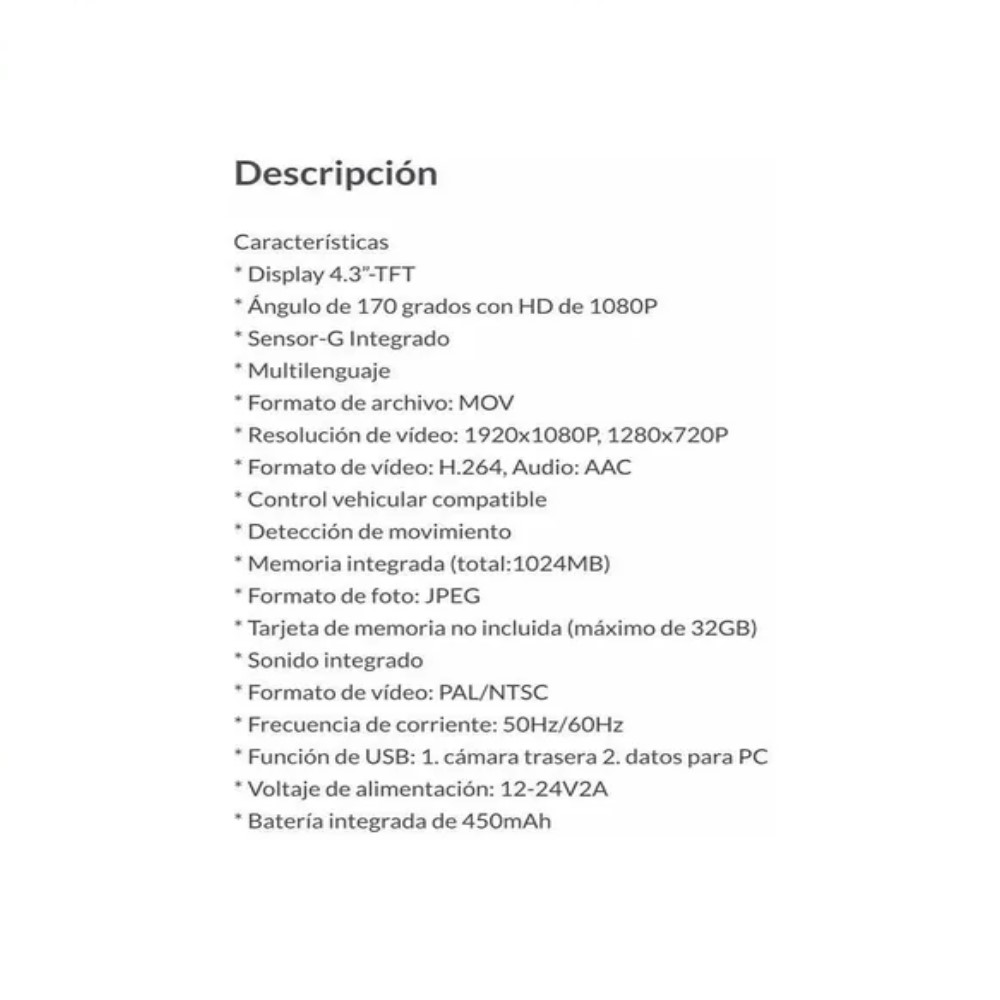 Foto 3 | Retrovisor Extreme Ex-rtcamdvr color Negro con 2 Cámaras y Sistema de Grabación Continúa