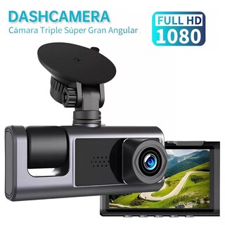Foto 2 | Cámara Para Automovil Accesorio Dashcamera Hd1080p 3 Pantalla Negra
