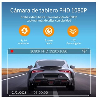 Foto 5 | Cámara Para Automovil Accesorio Dashcamera Hd1080p 3 Pantalla Negra
