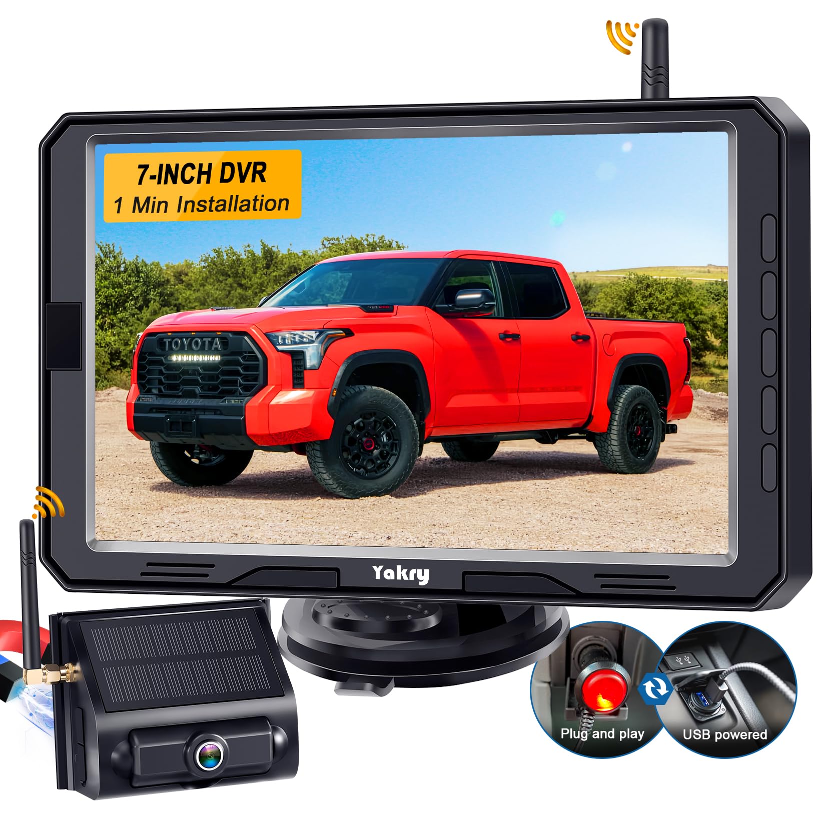 Cámara De Respaldo Inalámbrica Yakry Solar Para Camión Con Monitor De 7» - Venta Internacional. $2,860