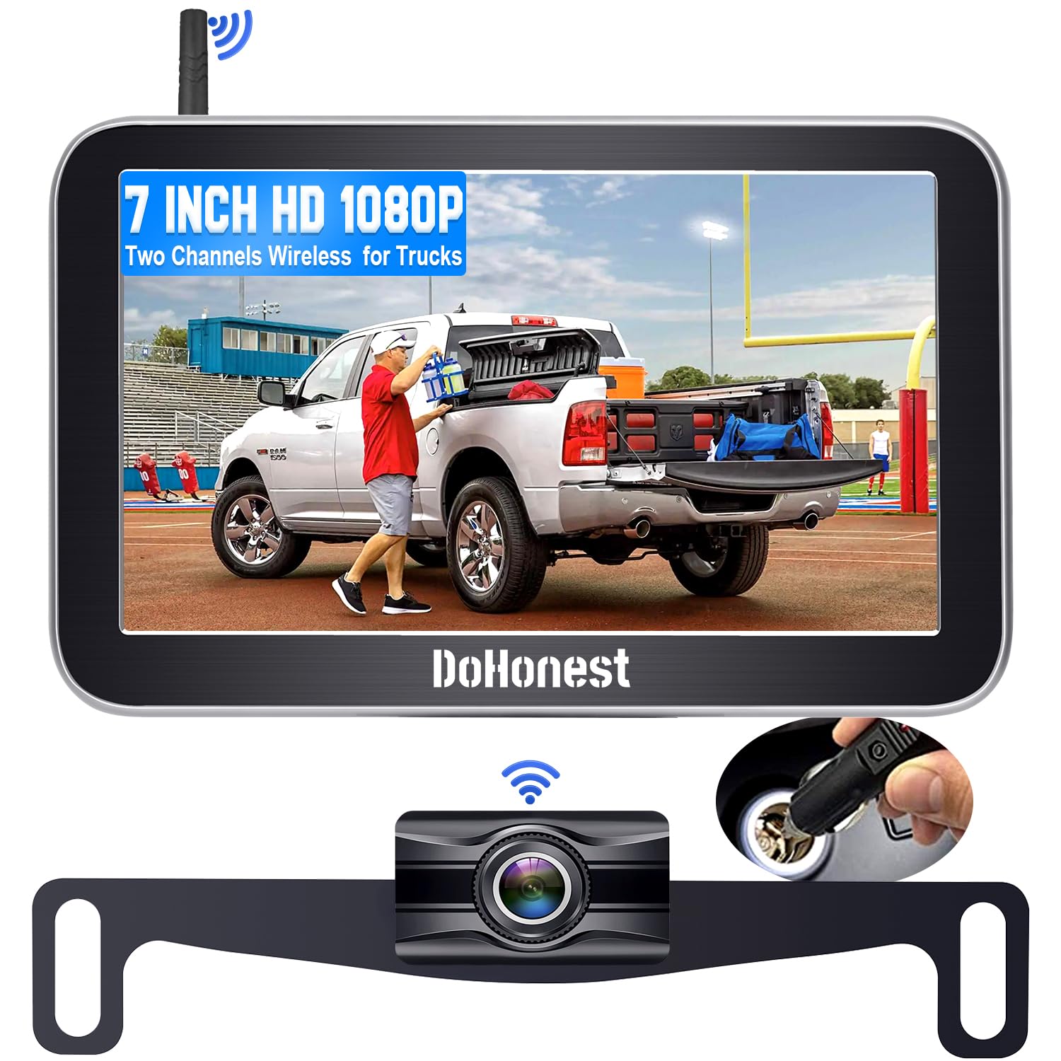 Foto 2 pulgar | Cámara De Respaldo Inalámbrica Para Camiones Dohonest V29 Hd 1080p 7'' - Venta Internacional.