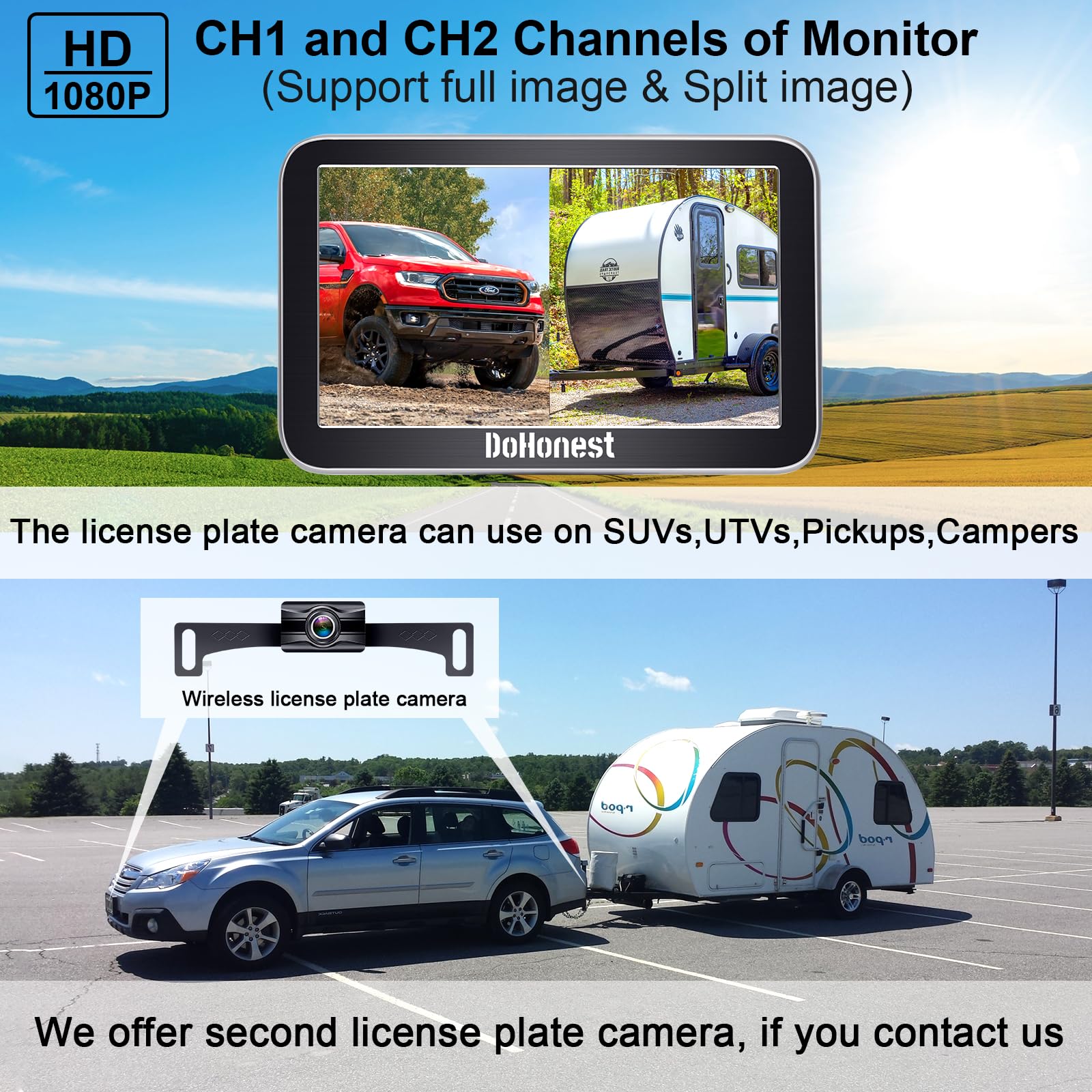 Foto 4 pulgar | Cámara De Respaldo Inalámbrica Para Camiones Dohonest V29 Hd 1080p 7'' - Venta Internacional.