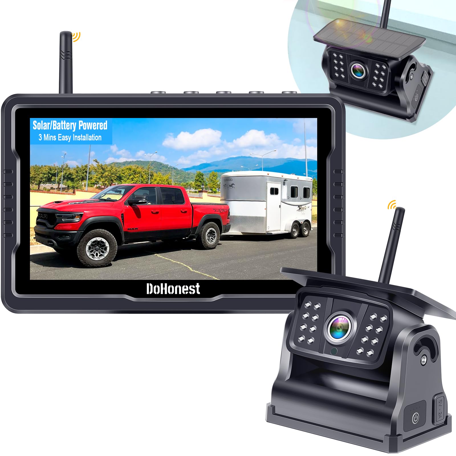 Foto 1 | Cámara De Respaldo Inalámbrica Dohonest R50 Hd 1080p Con Monitor De 5 Pulgadas - Venta Internacional.