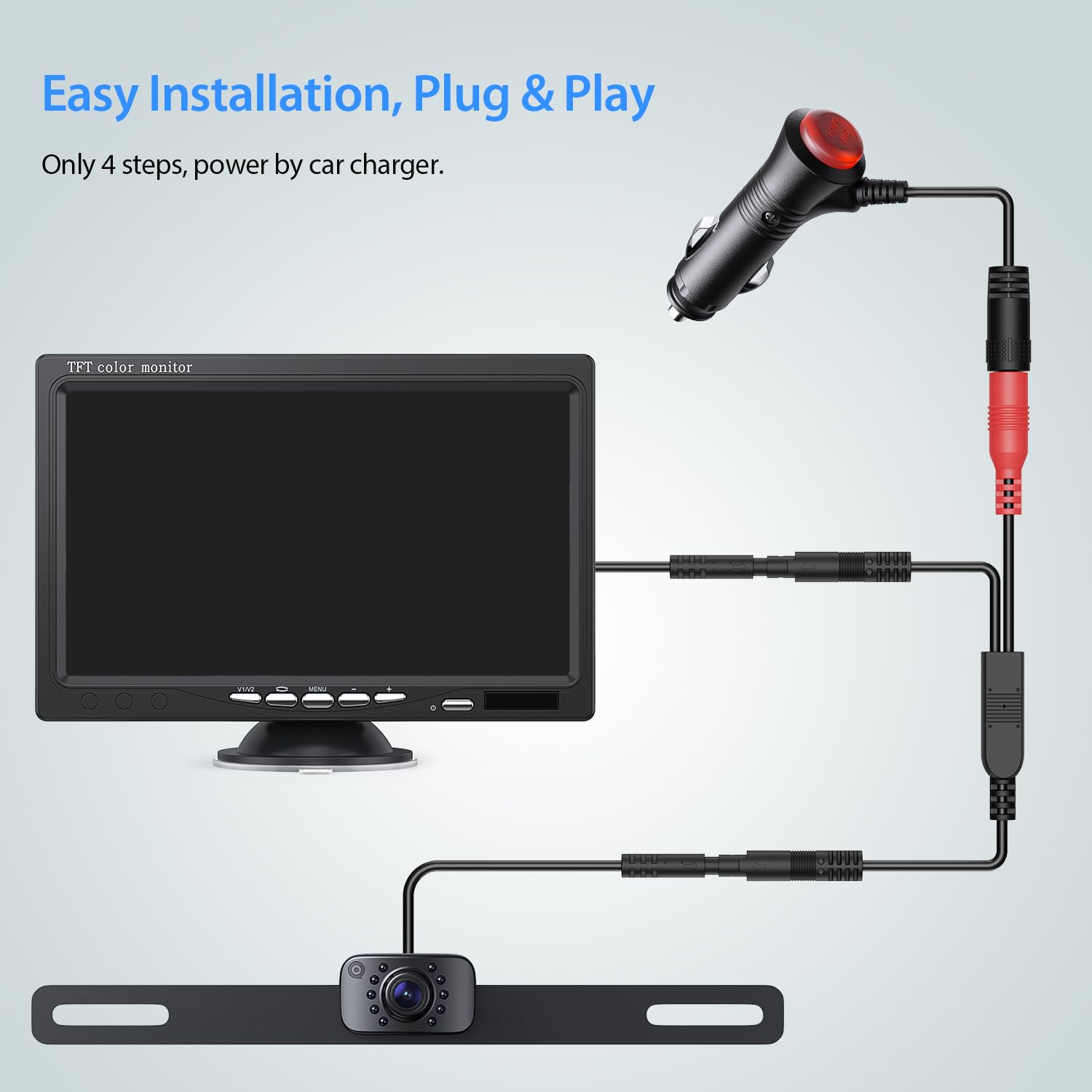 Foto 4 pulgar | Cámara De Respaldo Rapta Ay7 2k De 7'' Hd Con Vista Trasera Delantera Para Camión - Venta Internacional.