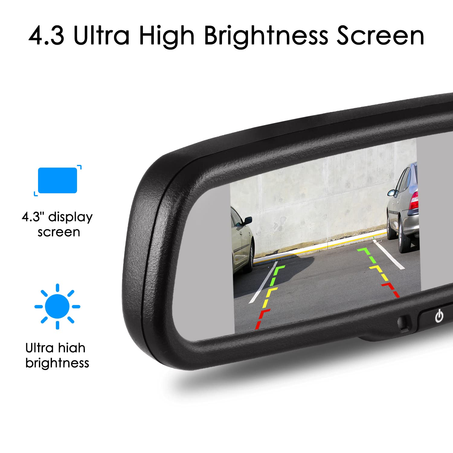 Foto 3 | Cámara con Espejo Retrovisor T2 con Monitor de 4,3 - Venta Internacional