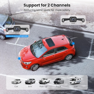 Foto 5 | Cámara de Respaldo Inalámbrica W12 para Coche 1080p Hd - Venta Internacional