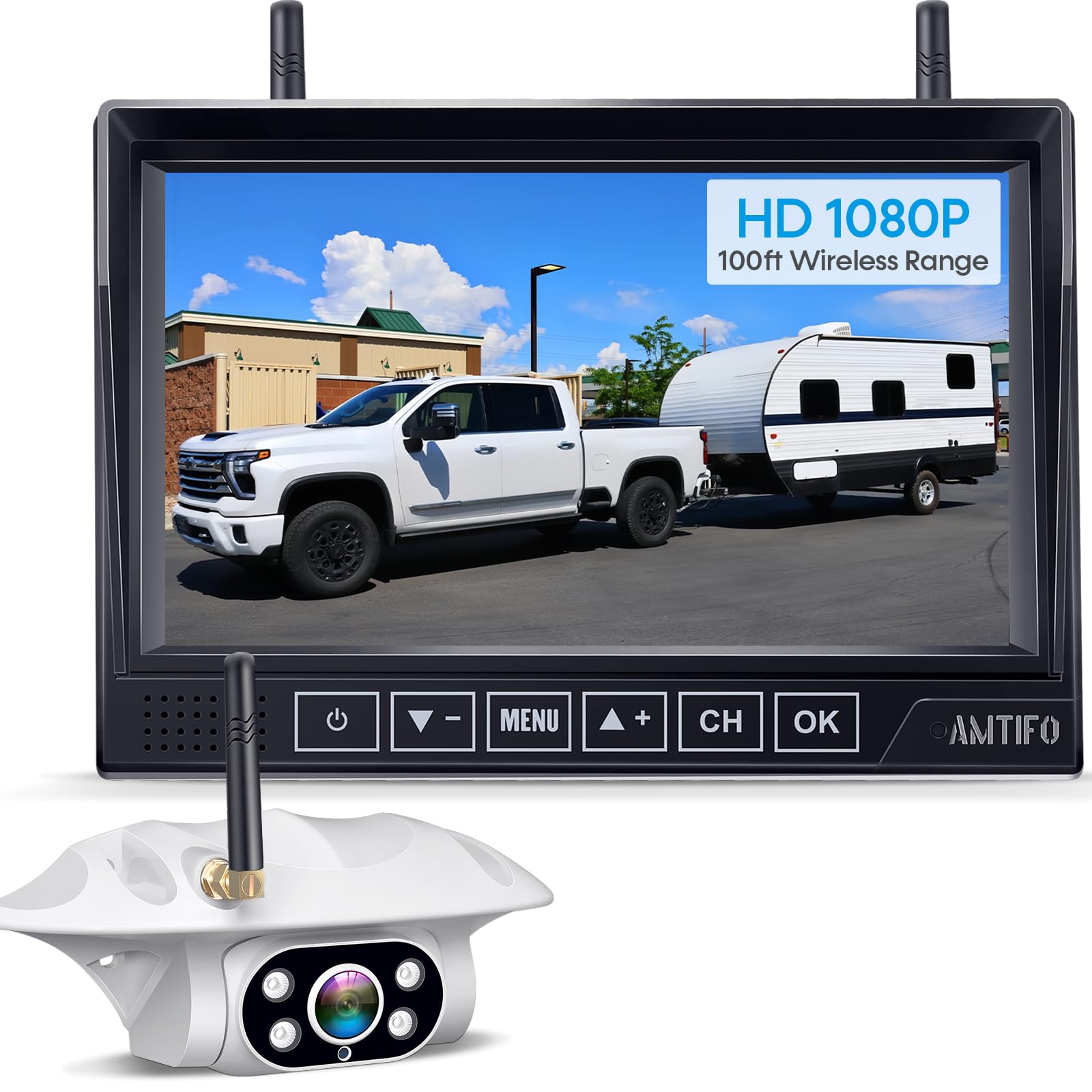 Cámara De Respaldo Inalámbrica Amtifo 1080p Hd Para Vehículos Recreativos, Camiones Y Remolques - Venta Internacional. $3,151