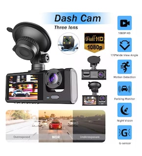 Foto 2 | Cámara Xtellar Para Automóvil Hysmart 3 1080p Con 32gb Tarjeta De Memoria Dash Cam Cámara De Reversa