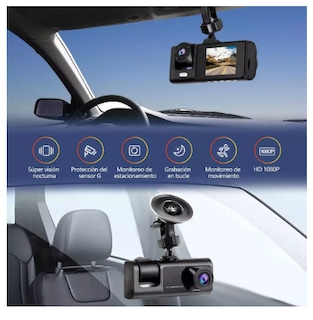 Foto 3 | Cámara Xtellar Para Automóvil Hysmart 3 1080p Con 32gb Tarjeta De Memoria Dash Cam Cámara De Reversa