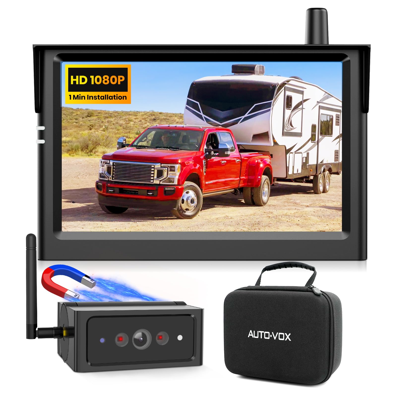 Foto 1 | Cámara De Respaldo Inalámbrica Auto-vox Magnetic 5 Portátil 1080p Hd - Venta Internacional.