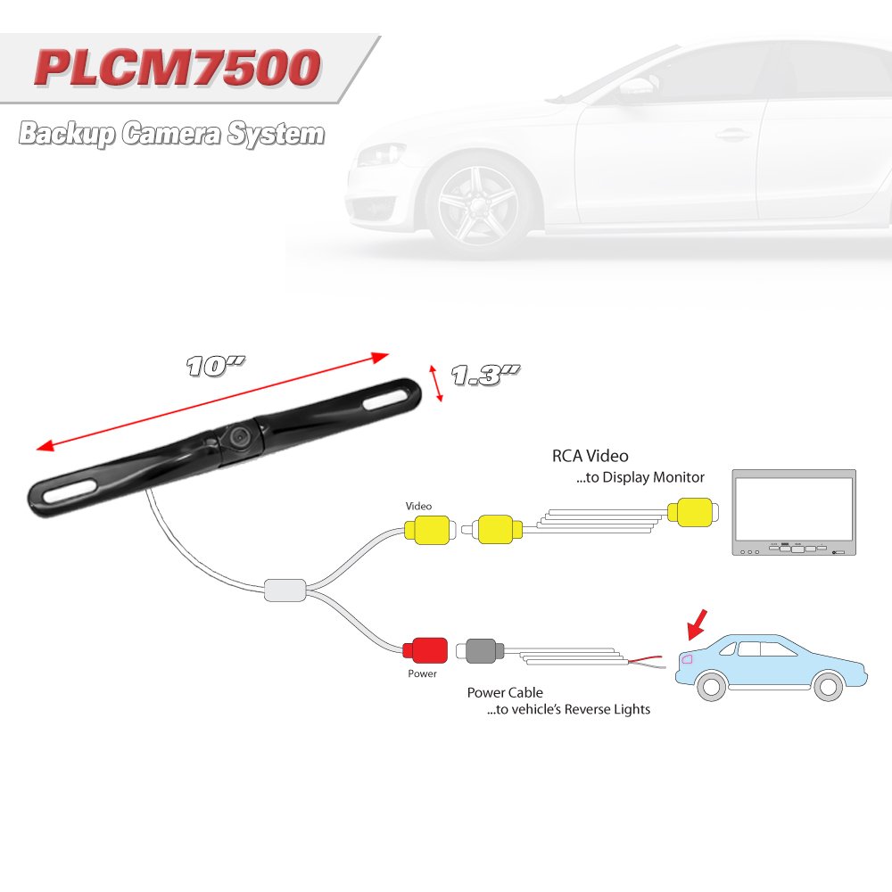 Foto 6 pulgar | Cámara De Respaldo Para Coche Pyle Plcm7500 Con Monitor Lcd Hd De 7 Pulgadas - Venta Internacional.