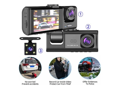 Foto 2 | Accesorios Camara 1080p Para Auto Hd Con 3 Cámaras