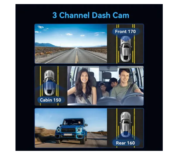 Foto 3 | Accesorios Camara 1080p Para Auto Hd Con 3 Cámaras
