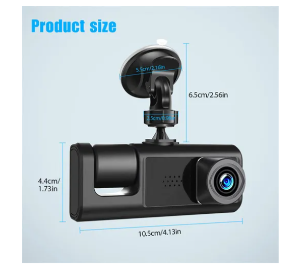 Foto 4 | Accesorios Camara 1080p Para Auto Hd Con 3 Cámaras