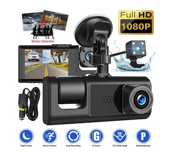 Foto 5 | Accesorios Camara 1080p Para Auto Hd Con 3 Cámaras