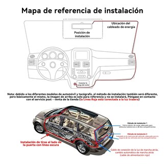 Foto 2 | Dashcam Cámara Parra Auto Dash Cam 3 Cámara Wifi App 1080p