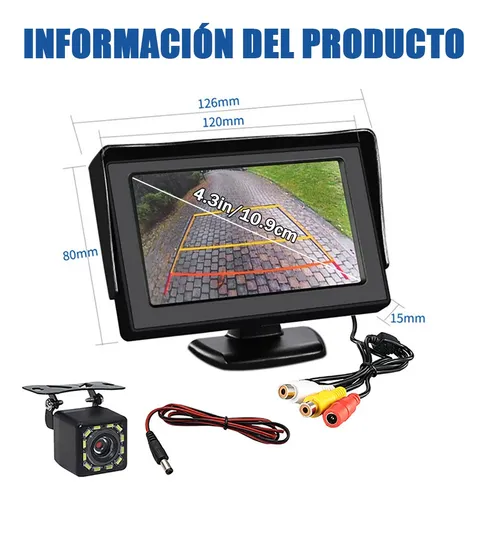 Foto 6 pulgar | Kit Camara Reversa Hd Auto Camioneta Impermeable Universal