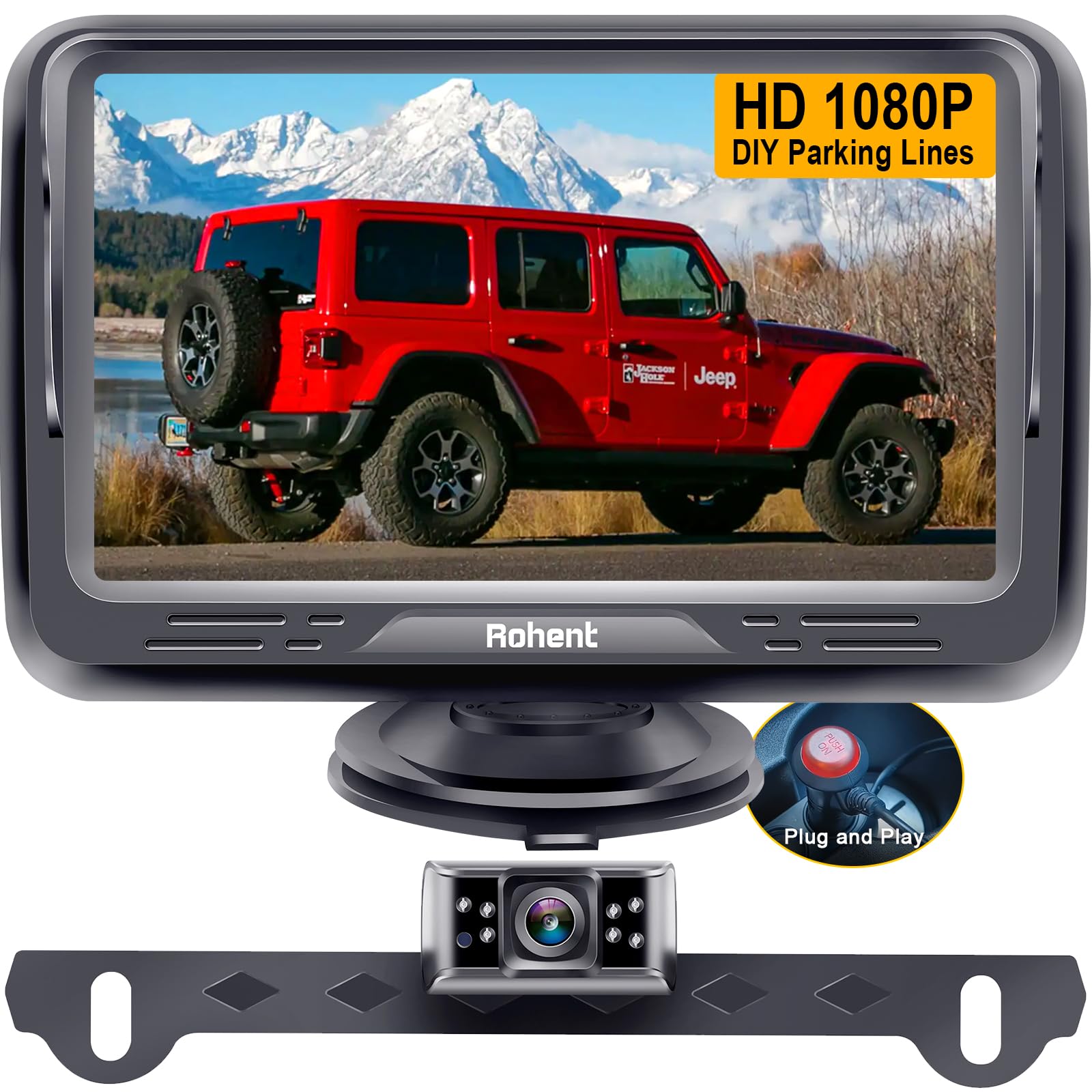 Foto 2 pulgar | Monitor De Cámara Trasera Rohent R1 Hd 1080p Night Vision - Venta Internacional.