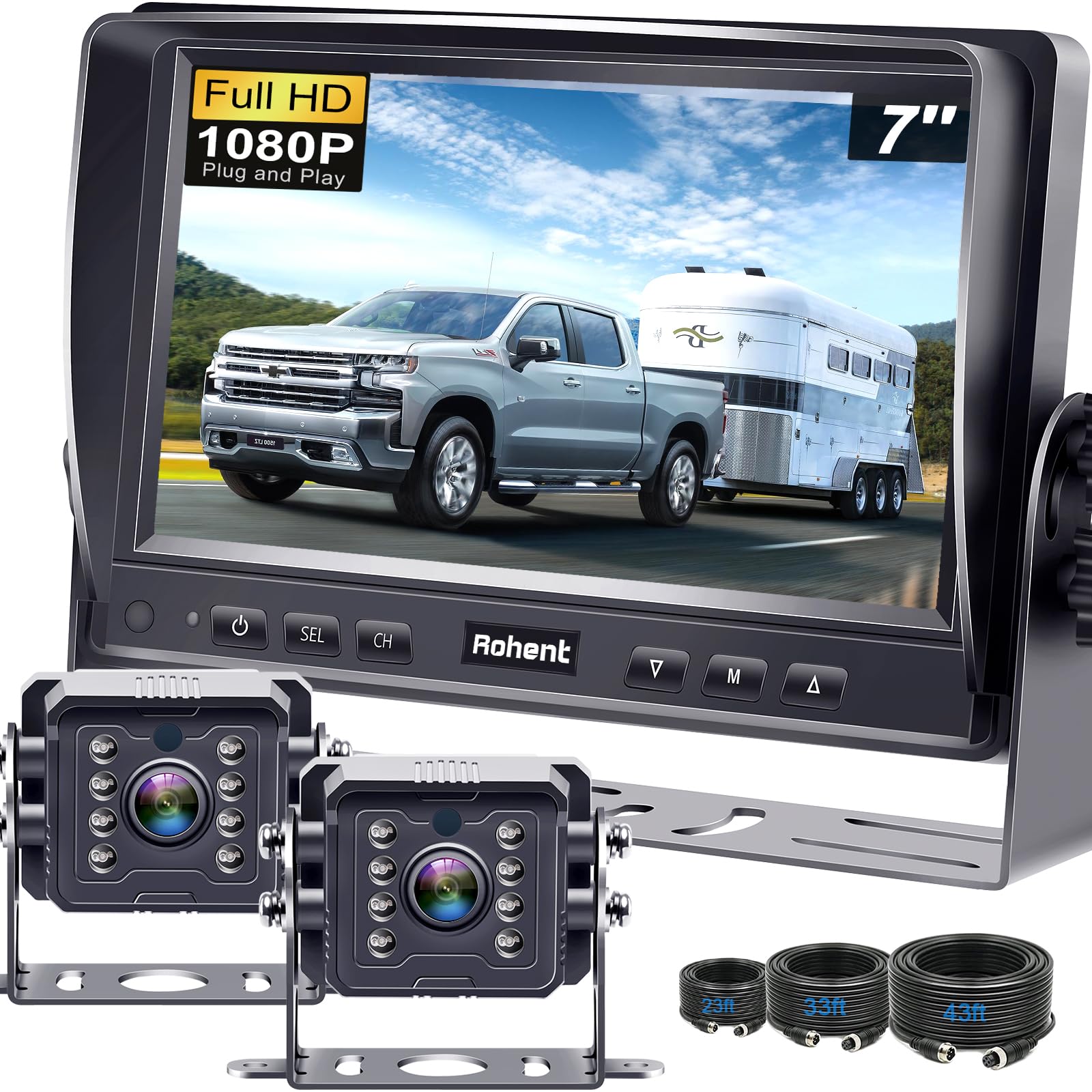 Foto 1 | Sistema De Cámara De Respaldo Rv Rohent R4 Hd 1080p Ip69 - Venta Internacional.