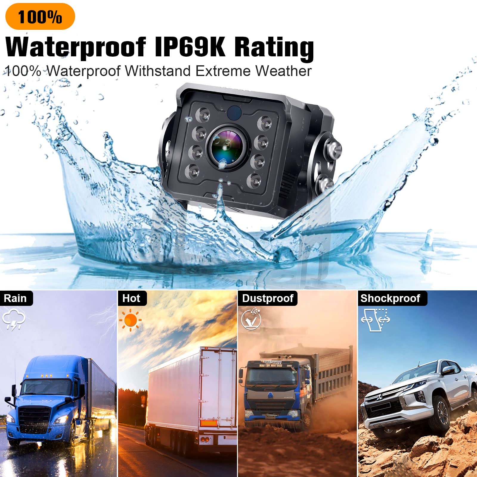 Foto 6 | Sistema De Cámara De Respaldo Rv Rohent R4 Hd 1080p Ip69 - Venta Internacional.