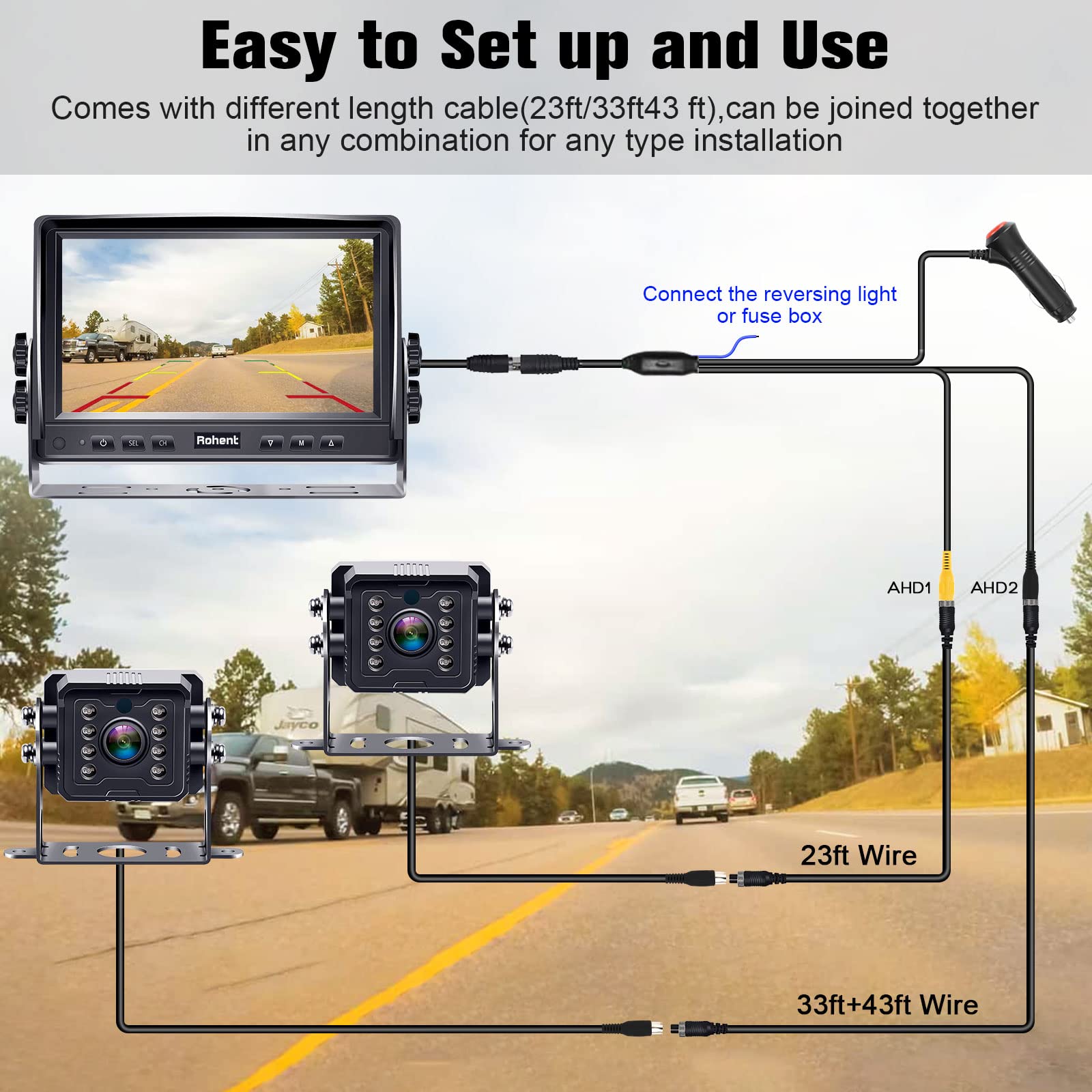 Foto 7 | Sistema De Cámara De Respaldo Rv Rohent R4 Hd 1080p Ip69 - Venta Internacional.