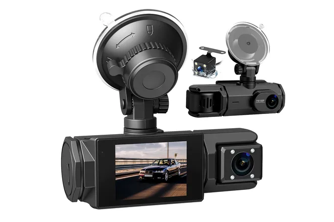 Foto 1 | Cámara Para Automovil Accesorio Dashcamera 3pantalla Hd1080p