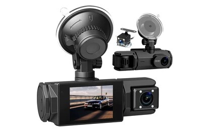Foto 1 | Cámara Para Automovil Accesorio Dashcamera 3pantalla Hd1080p