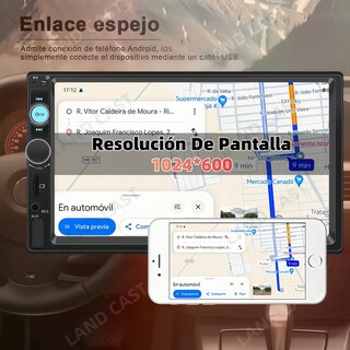 Foto 3 | Auto Estéreo 2 Din Espejo Link/control Volante Cámara 12leds Lab.g Negro