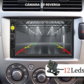 Foto 4 | Auto Estéreo 2 Din Espejo Link/control Volante Cámara 12leds Lab.g Negro