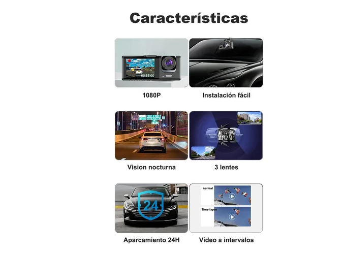 Foto 4 pulgar | Cámara De Tablero Hd De 1080p Cámara De Coche Pantalla De 2